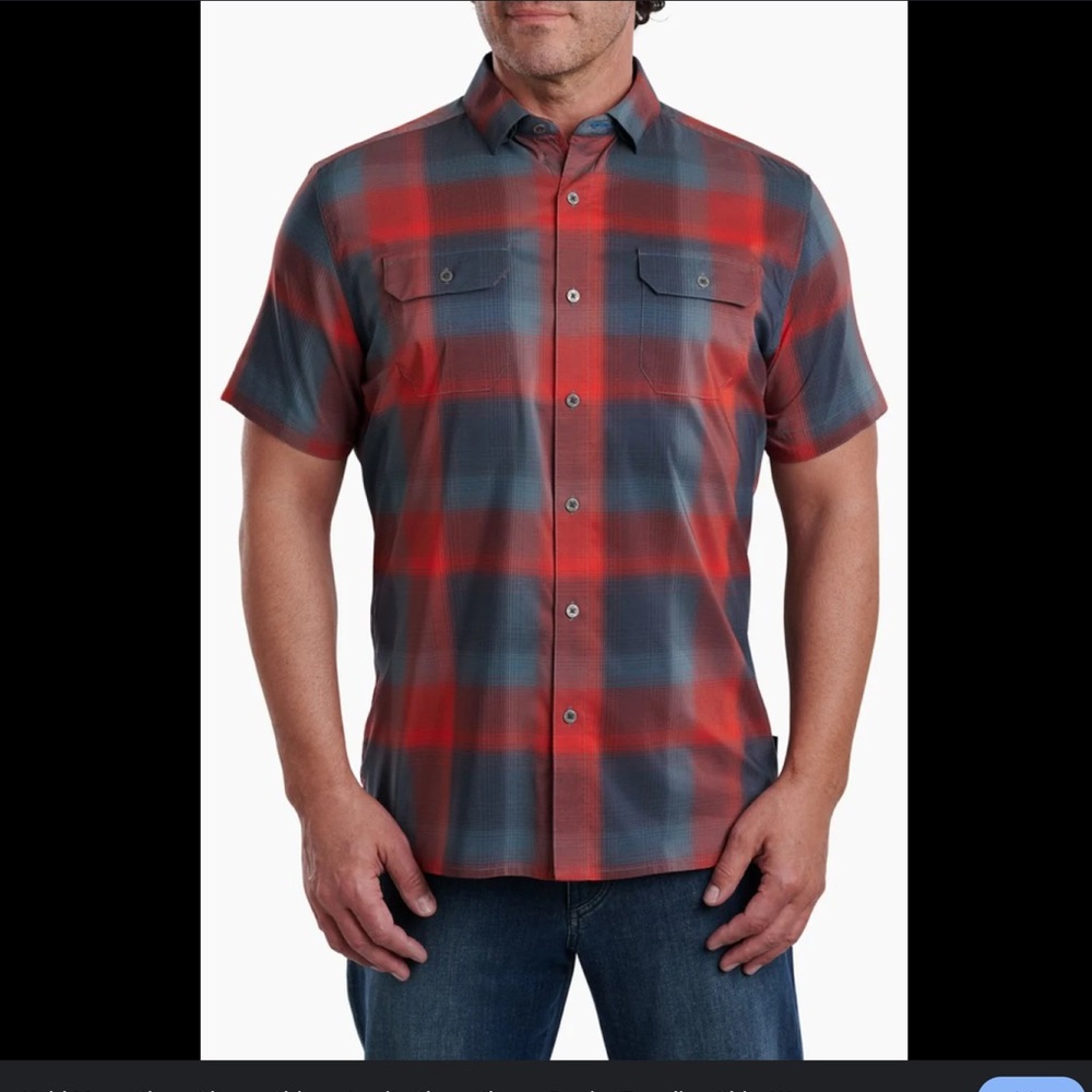 Kuhl Red and Gray Plaid Casual Shirt